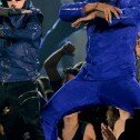 Justin Bieber en escenario junto a Usher y Jaden smith